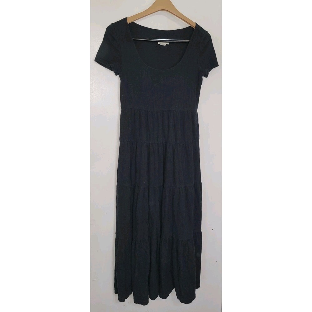 Anthropologie Maeve Gillian Tiered Maxi Dress Small Black Boho Whimsigoth Witchy - Picture 3 of 12